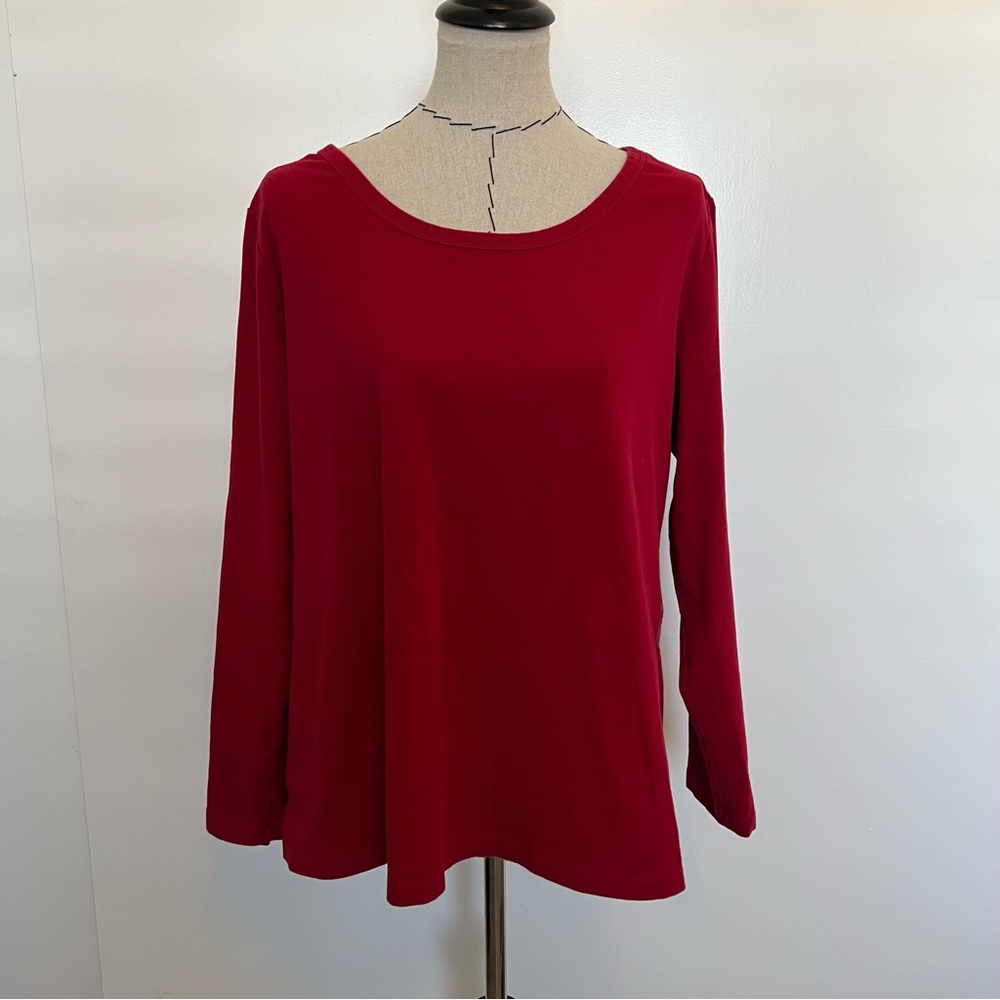 Style & co red long sleeve top